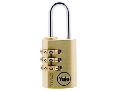 Yale Brass Combination Padlock - Ultimate 22mm Security for Your Valuables