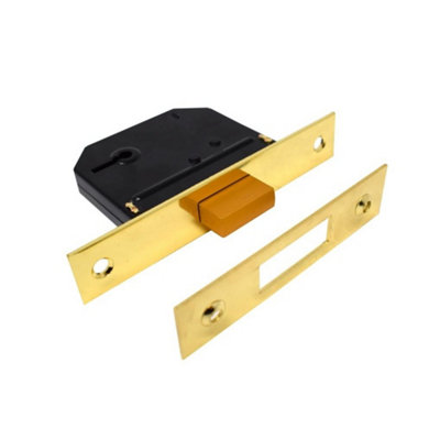 Yale Essentials 3 Lever Br Deadlock Black/Gold (One Size)
