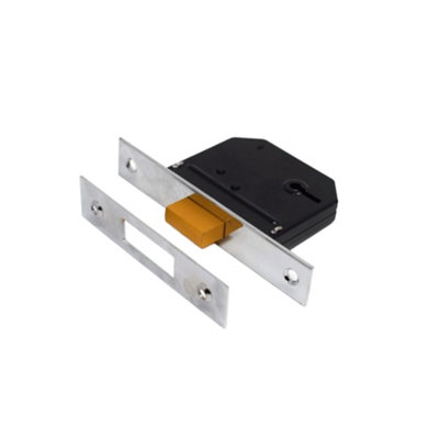 Yale Essentials 3 Lever Chrome Deadlock Black/Silver (One Size)