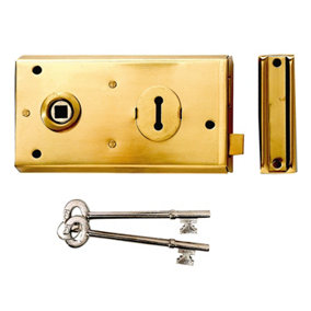 Yale Locks 60401305025 P401 Rim Lock Polished Brass Finish 138 x 76mm Visi YALP401PB