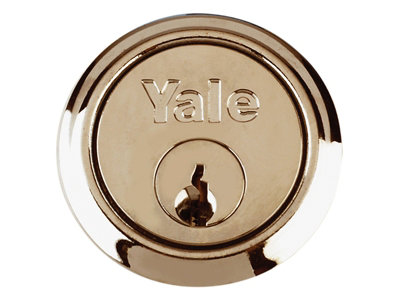 Yale Locks 631109245025 P1109 Replacement Rim Cylinder & 4 Keys Polished Brass Finish Visi YAL4KP1109PB