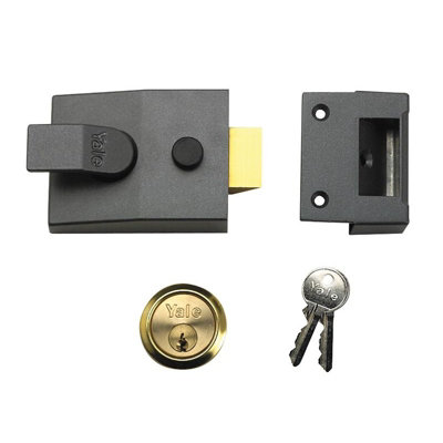 Yale Locks 89 Series Deadlocking Nightlatch Brlux, Chrome or Dark Metal Grey (DMG) (Br Cylinder 60mm Backset Visi)