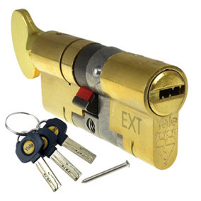 Yale Platinum 3-Star Euro Cylinder uPVC Door Lock - 35/35 (70mm), Brass (incl. 4 Keys)