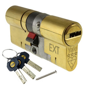 Yale Platinum 3-Star Euro Cylinder uPVC Door Security Lock - 30/35 (65mm), Brass (incl. 4 Keys)