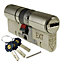 Yale Platinum 3-Star Euro Cylinder uPVC Door Security Lock - 40/50 (90mm), Nickel (incl. 4 Keys)