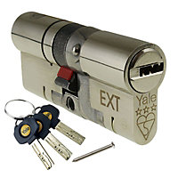Yale Platinum 3-Star Euro Cylinder uPVC Door Security Lock - 45/55 (100mm), Nickel (incl. 6 Keys)
