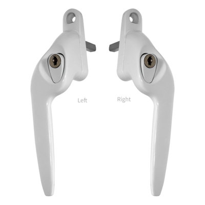 Yale Quartus Cranked Window Handle - White, Left, 15mm