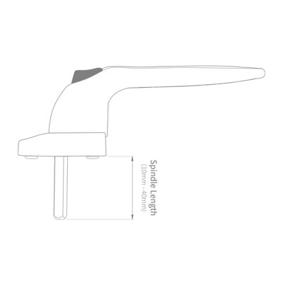 Yale Quartus Inline Window Handle - Champagne Gold, 20mm
