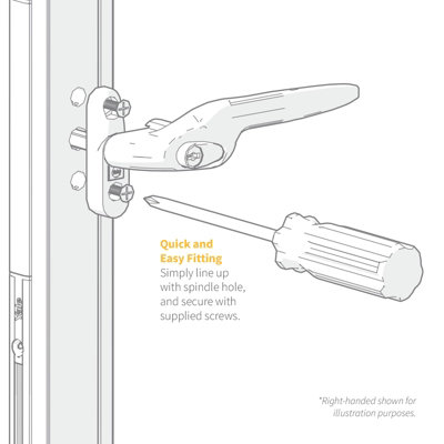 Yale Quartus Inline Window Handle - Chrome, 10mm