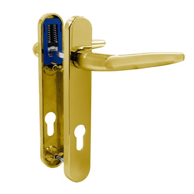 Yale Sparta Lever/Lever Door Handle - Short, Gold (PVD) | DIY at B&Q