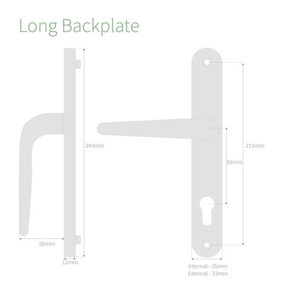 Yale Sparta PAS24 Lever/Lever Door Handle - Long, Chrome (PVD)