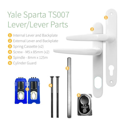 Yale Sparta PAS24 Lever/Lever Door Handle - Short, Chrome (PVD)