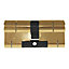 Yale Superior Anti-Snap Euro Cylinder - 40/60 (100mm), Polished Brass (with 3 keys)