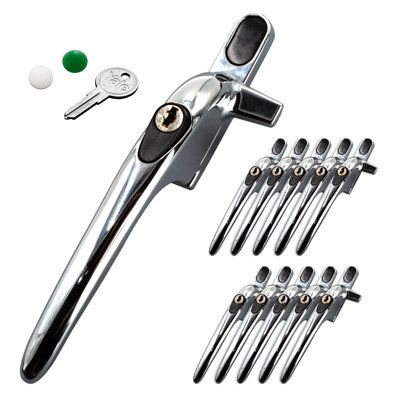 Yale Virage Cockspur Window Handle (10 Pack) - Chrome, Left, 9mm