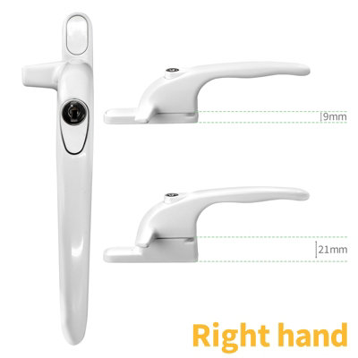 Yale Virage Cockspur Window Handle (10 Pack) - Chrome, Right, 9mm