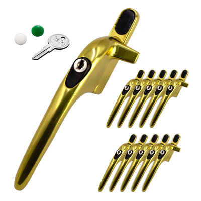 Yale Virage Cockspur Window Handle (10 Pack) - Gold, Left, 9mm