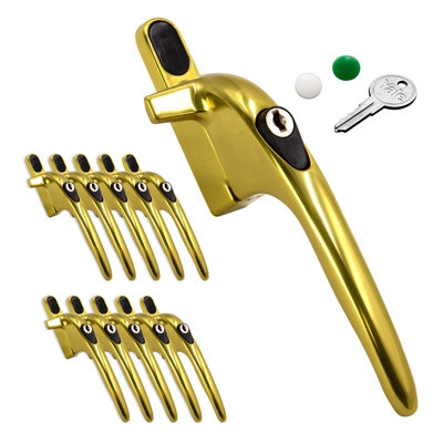 Yale Virage Cockspur Window Handle (10 Pack) - Gold, Right, 21mm
