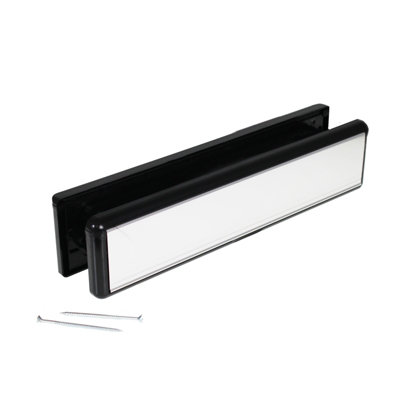 Yale Yaleseal 12" Letterplate - 40-80mm, Polished Silver/Black Price Comparisons | Compare The Build