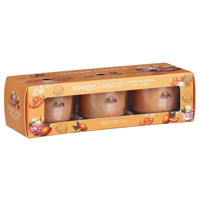 Yankee Candle 3 Pack Filled Votives - Mango Ice Cream - 3