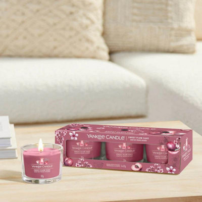 Yankee Candle 3 Pack Filled Votives - Sweet Plum Sake - 3