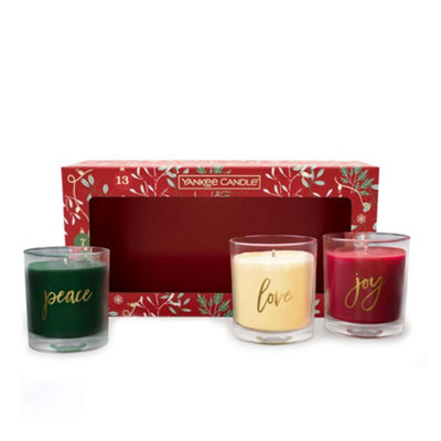 Yankee Candle 3 Piece Balsam and Cedar, Christmas Cookie and Sparking  Cinnamon Scented Tumbler Candles Set