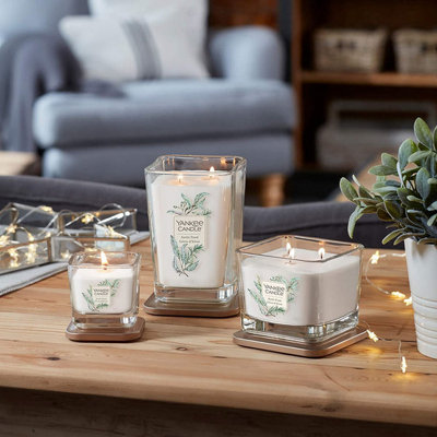 Yankee Candle Elevation Collection Large 2-Wick Square Scented Candle with Platform Lid - Arctic Frost - 7