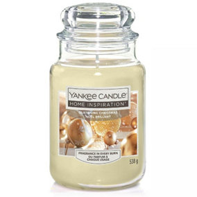Yankee Candle Glistening Christmas 19oz Large Glass Jar Scented Fragrance 538g