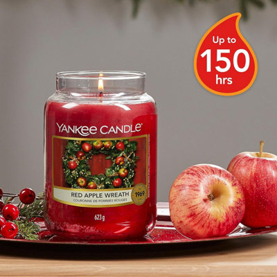 Yankee Candle Scented Candle - Red Apple Wreath Large Jar Candle - Long Burning Candles: Up to 150 Hours - 3