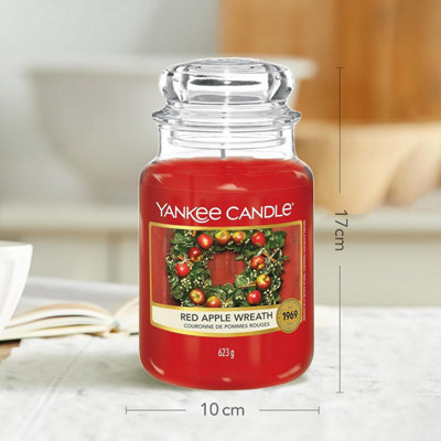 Yankee Candle Scented Candle - Red Apple Wreath Large Jar Candle - Long Burning Candles: Up to 150 Hours - 4