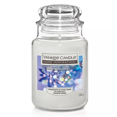 Yankee Candle Sparkling Holiday 19oz Large Glass Jar Scented Fragrance 538g DIY at B&Q