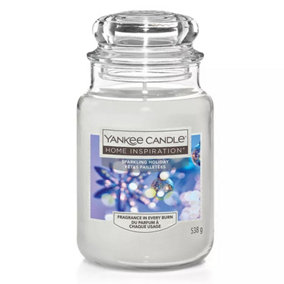Yankee Candle Sparkling Holiday 19oz Large Glass Jar Scented Fragrance 538g