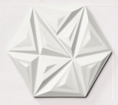 Yara White Metallic 3D 285mm x 330mm Ceramic Wall Tiles (Pack of 11 w/ Coverage of 0.79m2)