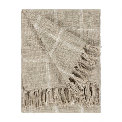Yard Beni Check Fringed 100% Cotton Throw