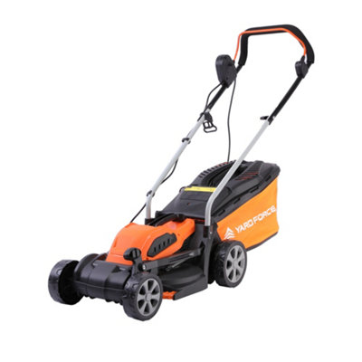Yard Force 1400W 34cm Electric Lawnmower with 35L Grass Bag and Rear  Roller, suitable for medium-sized lawns - EM N34A