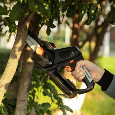 Yard Force 12V Cordless 12cm Mini Chainsaw with Lithium-Ion Battery and Charger - iFlex Range - LS F12