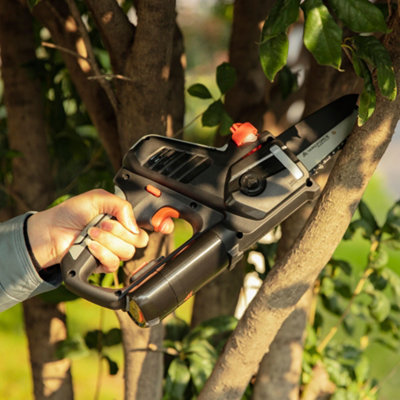 Yard Force 12V Cordless 12cm Mini Chainsaw with Lithium-Ion Battery and Charger - iFlex Range - LS F12