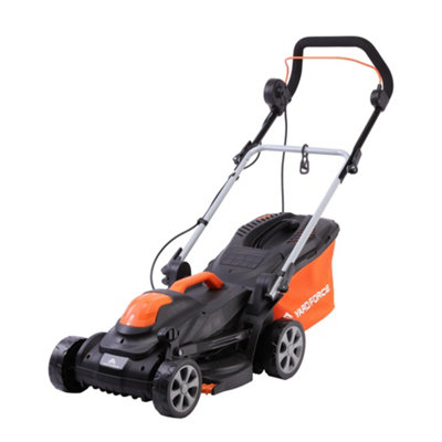 Yard Force 1400W 34cm Electric Lawnmower with 35L Grass Bag and Rear Roller