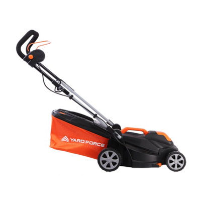 Yard Force 1400W 34cm Electric Lawnmower with 35L Grass Bag and