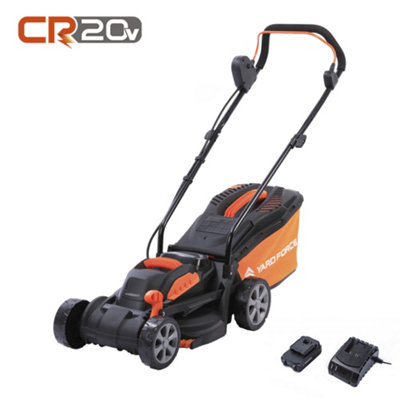 Yard Force 20V 33cm Cordless Lawnmower with 4.0Ah Lithium Ion Battery Quick Charger LM C33 CR20 Range DIY at B Q