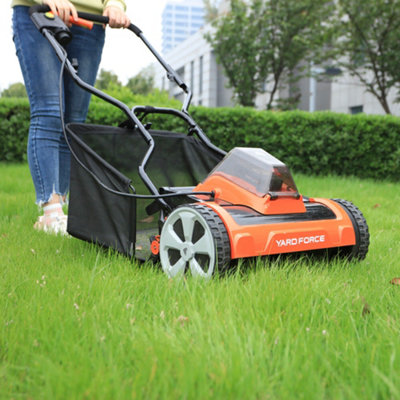Yard Force 20V 4.0Ah 38cm Cordless Cylinder Lawnmower 45L Grass Bag  Lithium-Ion Battery & Charger Included - CR20 Range - LM C38A
