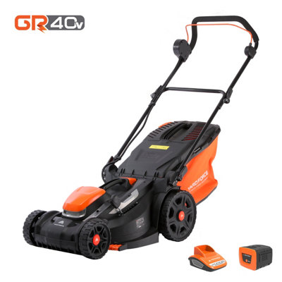 Yard Force 40V 37cm Cordless Lawnmower with Lithium-ion Battery & Quick Charger  LM G37A - GR40 range