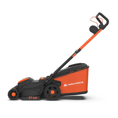 Yard Force LM C34B 40V 2.5Ah (2x20V) Cordless Lawnmower with 34cm cutting width 35L grass bag and rear roller