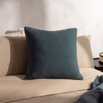 Yard Lark 100% Cotton Cushion Cover, Dusk Blue, 45 x 45cm