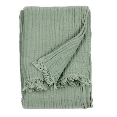 Yard Lark Crinkle Cotton Fringed Throw