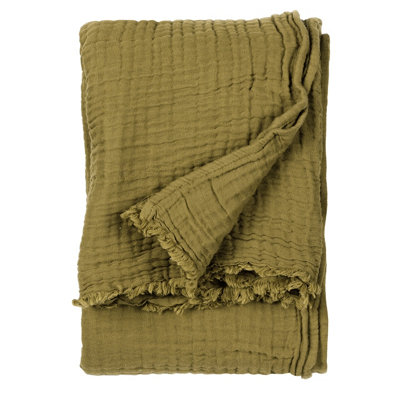 Yard Lark Crinkle Cotton Fringed Throw