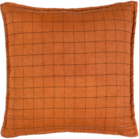 Yard Linen Grid Check 100% Linen Cushion Cover