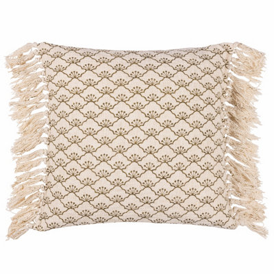 Yard Saku Blossom Fringed Feather Filled Cushion