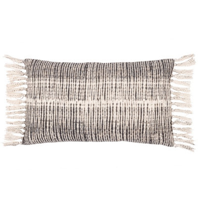 Yard Sono Ink Abstract Fringed Feather Filled Cushion