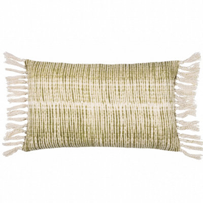 Yard Sono Ink Abstract Fringed Feather Filled Cushion