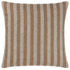 Yard Strata Stripe Textured Woven Polyester Filled Cushion
